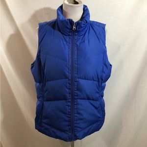 Lands End Blue Puffer Vest - Womens Large, Bust 21.5”